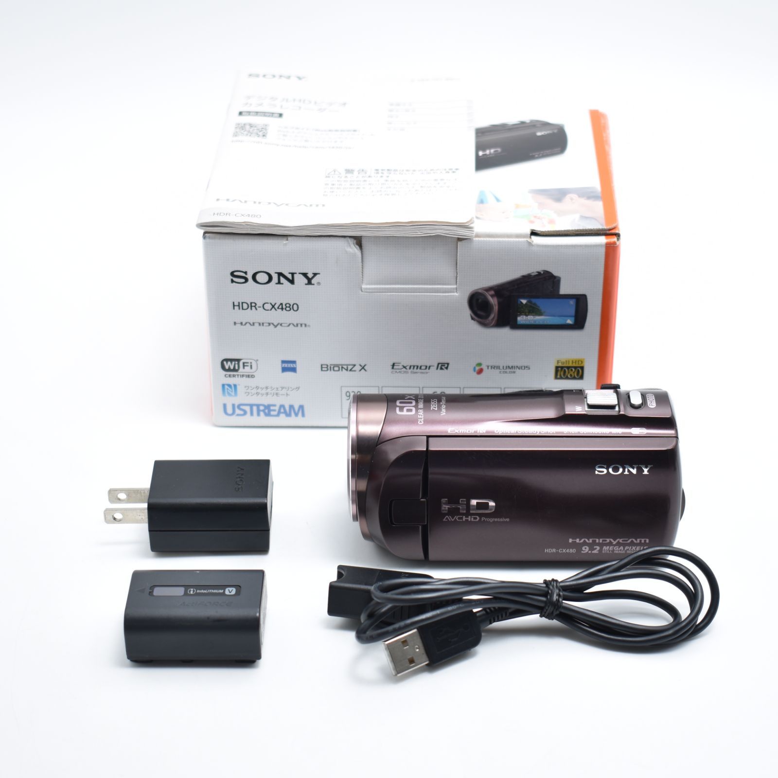 （美品）Sony HDR-CX480 ビデオカメラ 光学30倍 ボルドーブラウン SONY HDR-CX480 価格比較 - 価格.com