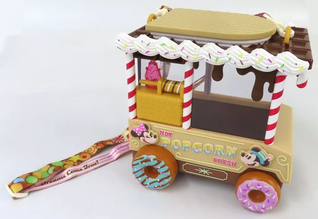 中古】食器 ミッキー＆ミニー(Dreams come ture) ワゴン型ポップコーン