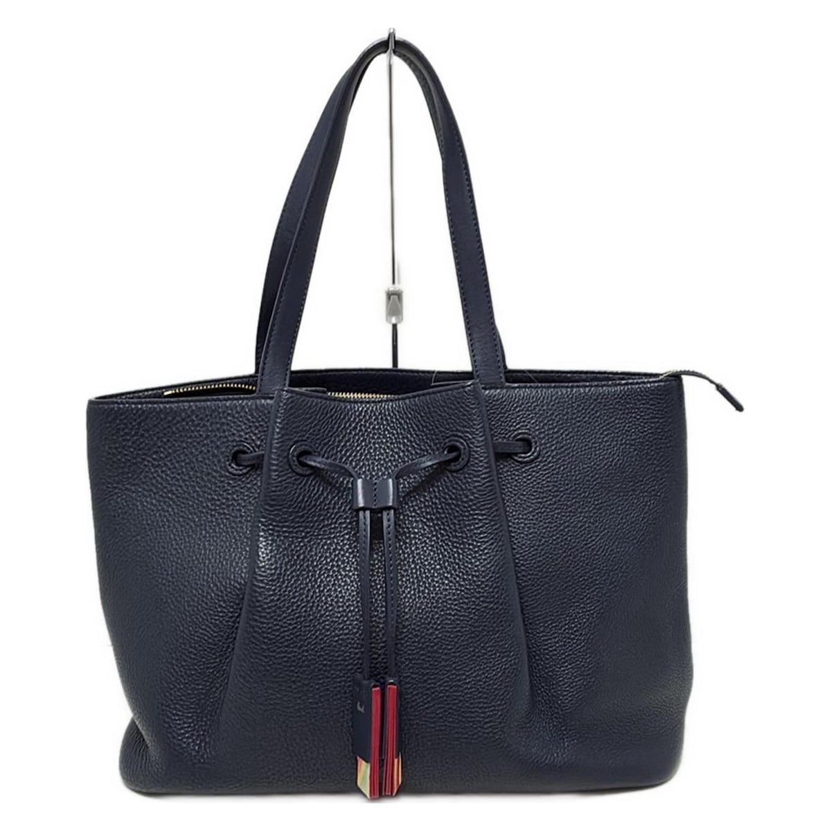 【美品】ポールスミス レザー ハンドバッグ マルチカラー ネイビー 人気】ポールスミスマルチカラーレザーショルダーバッグネイビー