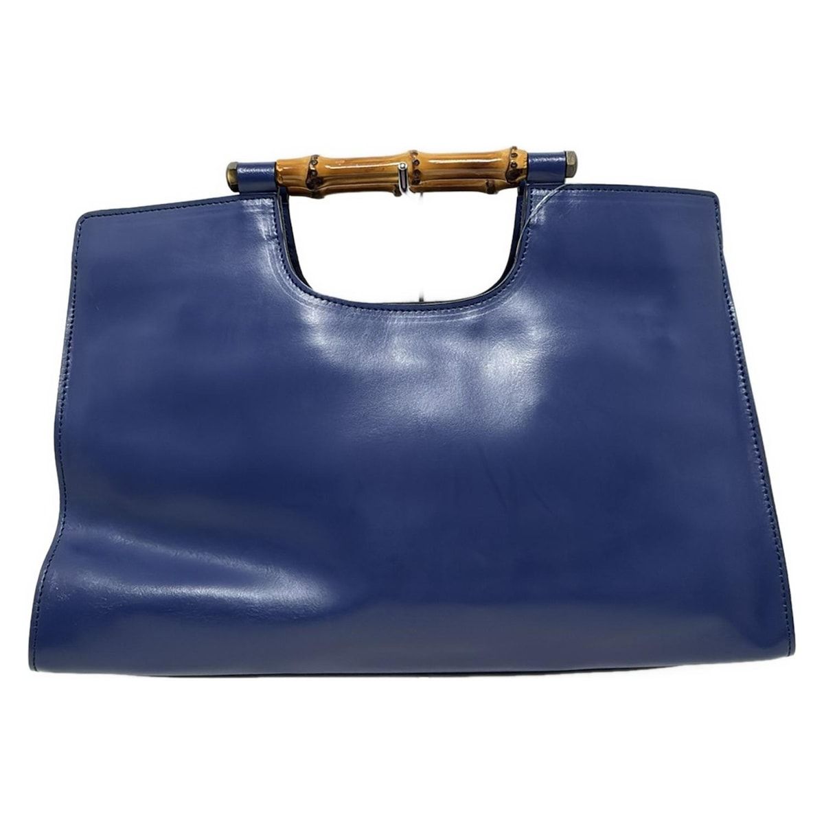 【美品★】BARNEYSNEWYORK トートバッグ レザー ネイビー ロゴトートバッグ （M）（2186396）｜BARNEYS NEW YORK(バーニーズ