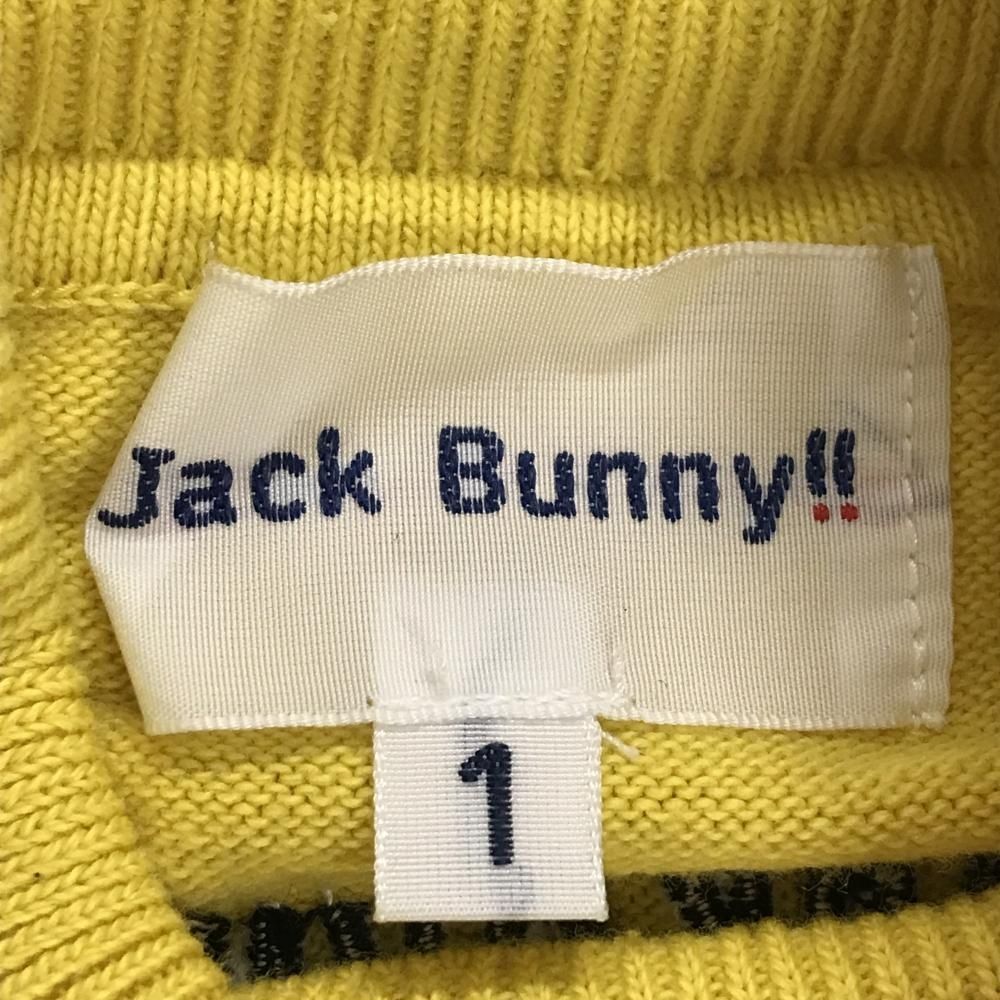 ジャックバニー ハイネックセーター イエロー系 ロゴ刺しゅう コットン