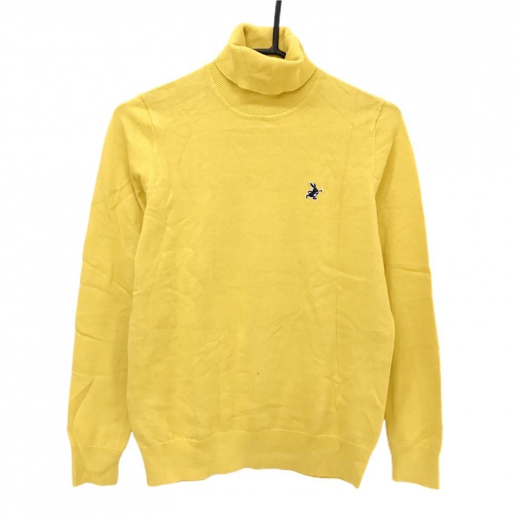 ジャックバニー ハイネックセーター イエロー系 ロゴ刺しゅう コットン