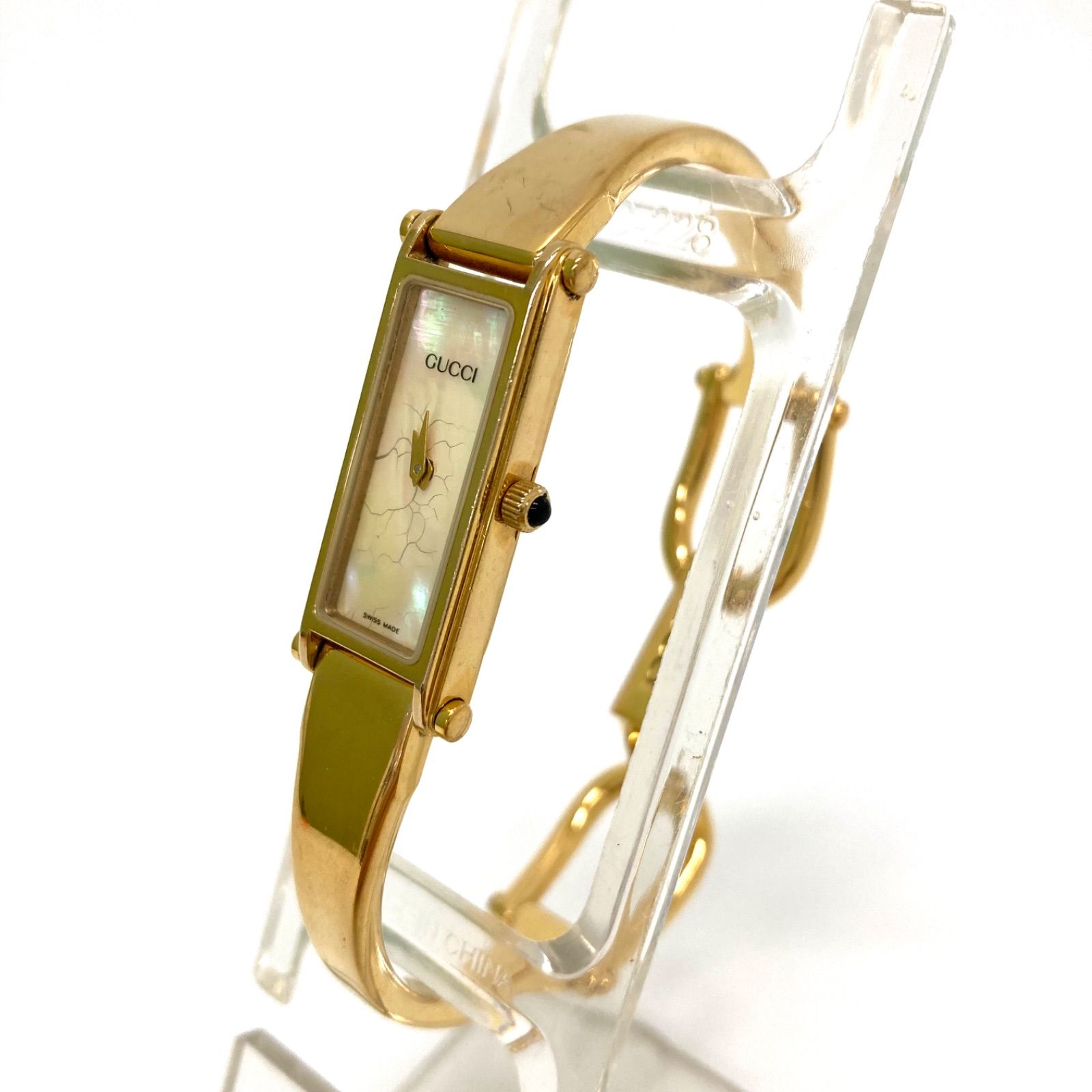◇GUCCI◇グッチ バングルウォッチ ゴールド シェル文字盤 1500