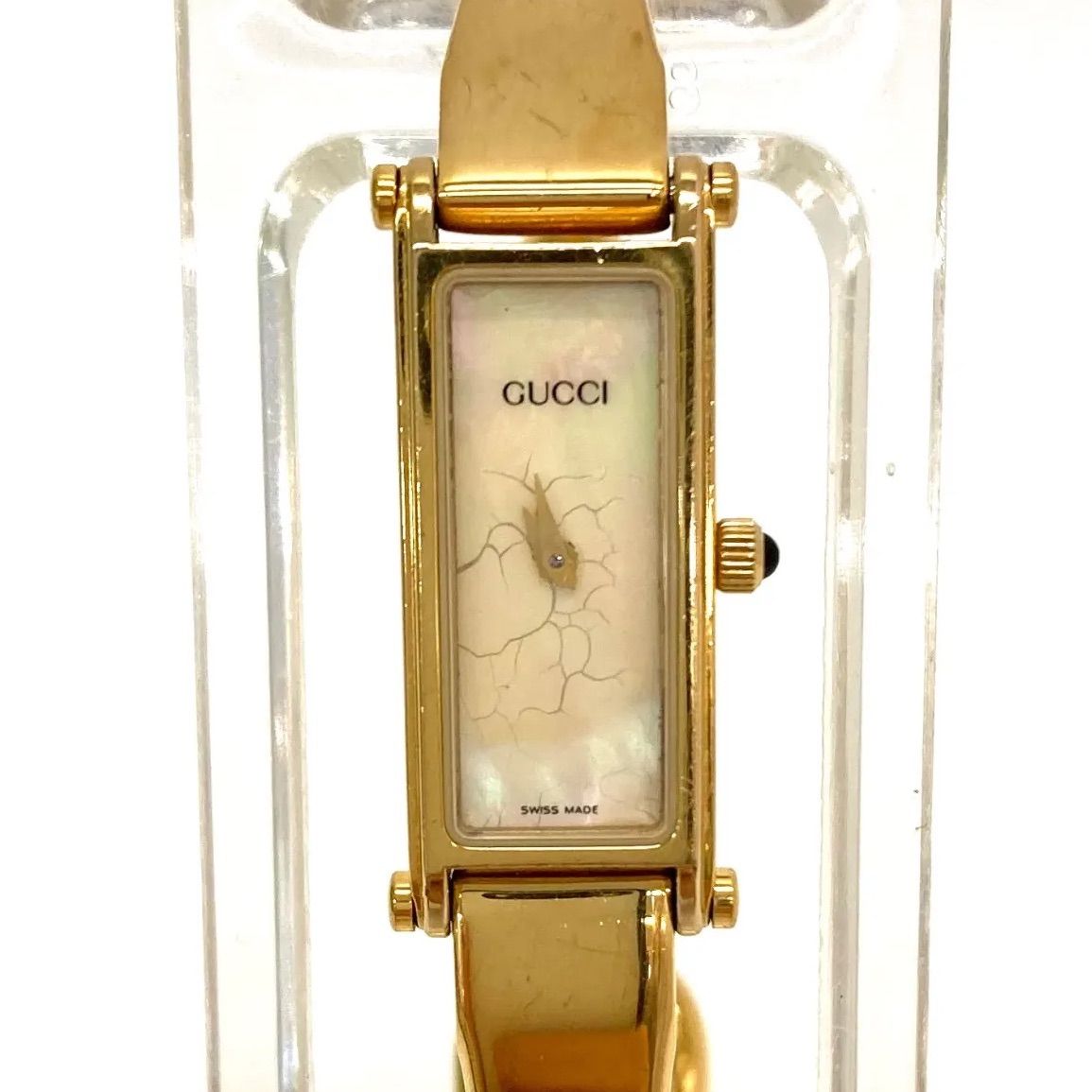 ◇GUCCI◇グッチ バングルウォッチ ゴールド シェル文字盤 1500
