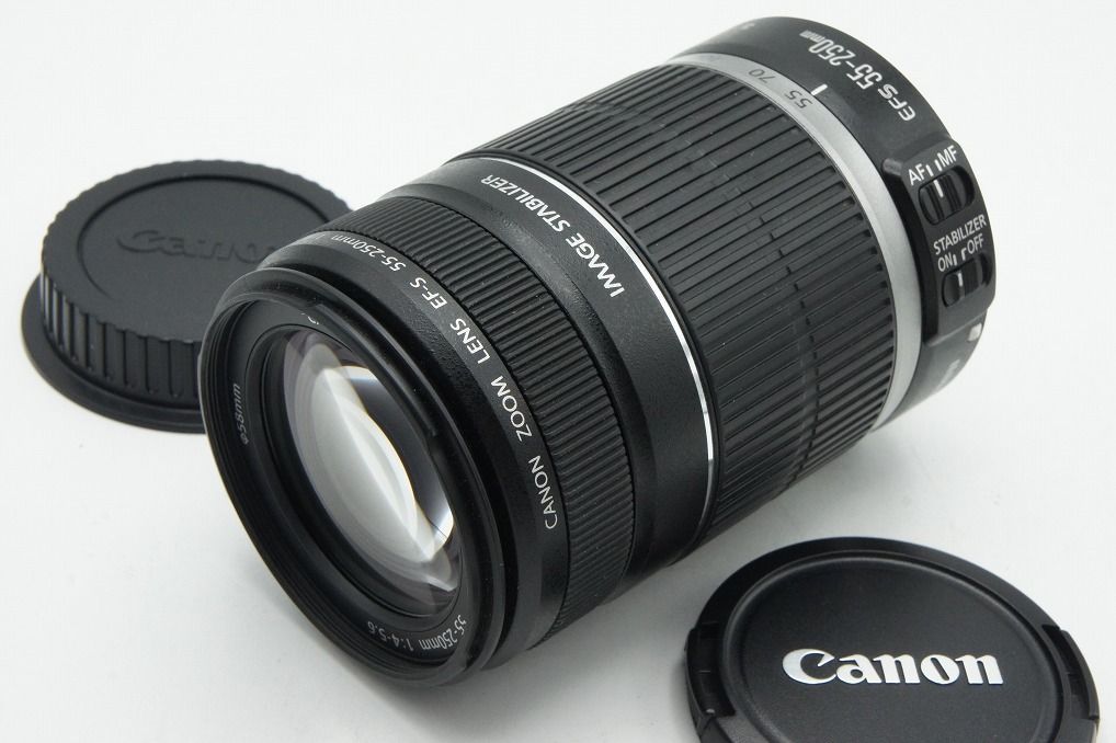 EF-S55-250mm F4-5.6 IS STM 別売りレンズフード付き K1182