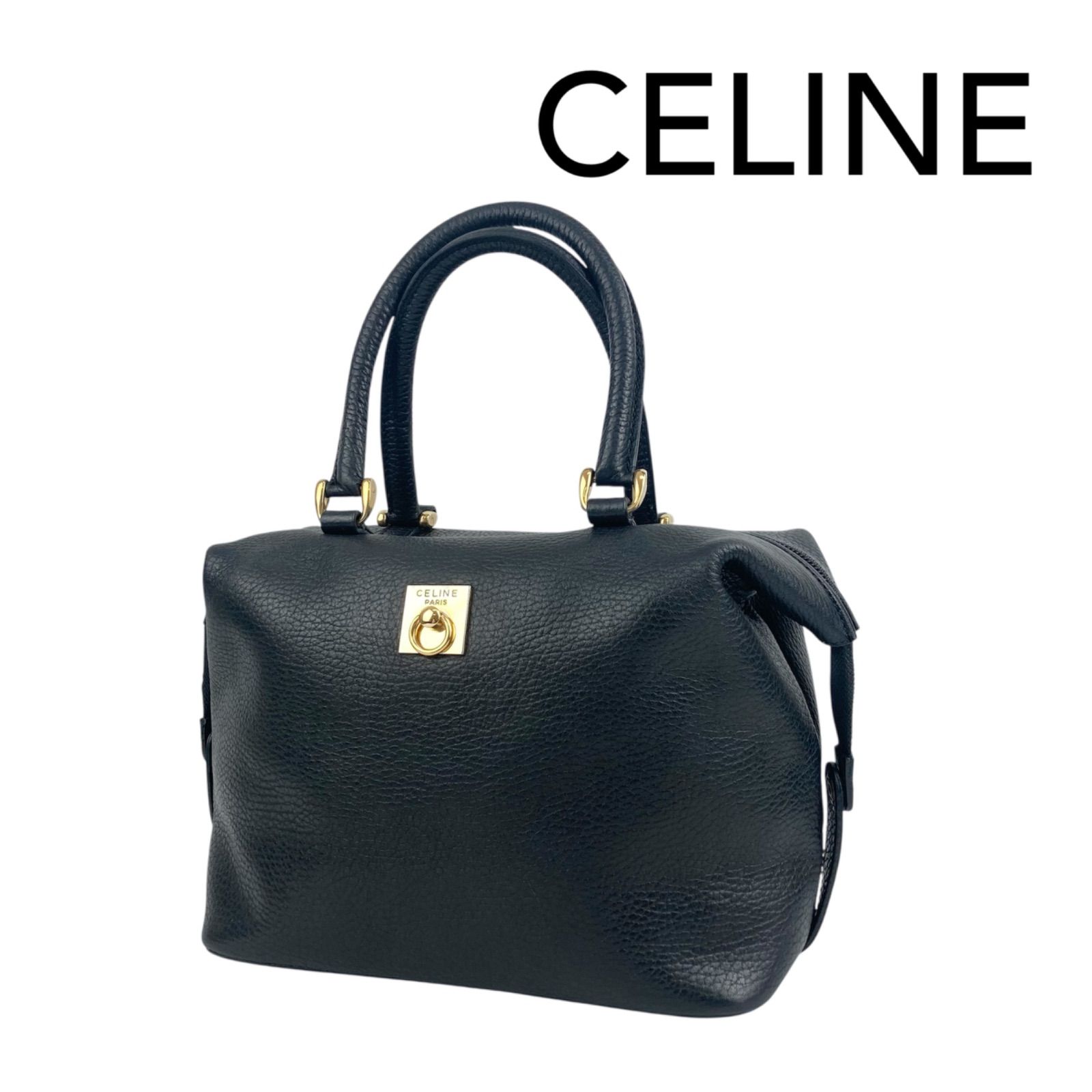 CELINE セリーヌ ガンチーニ レザー ハンドバッグ ヴィンテージ