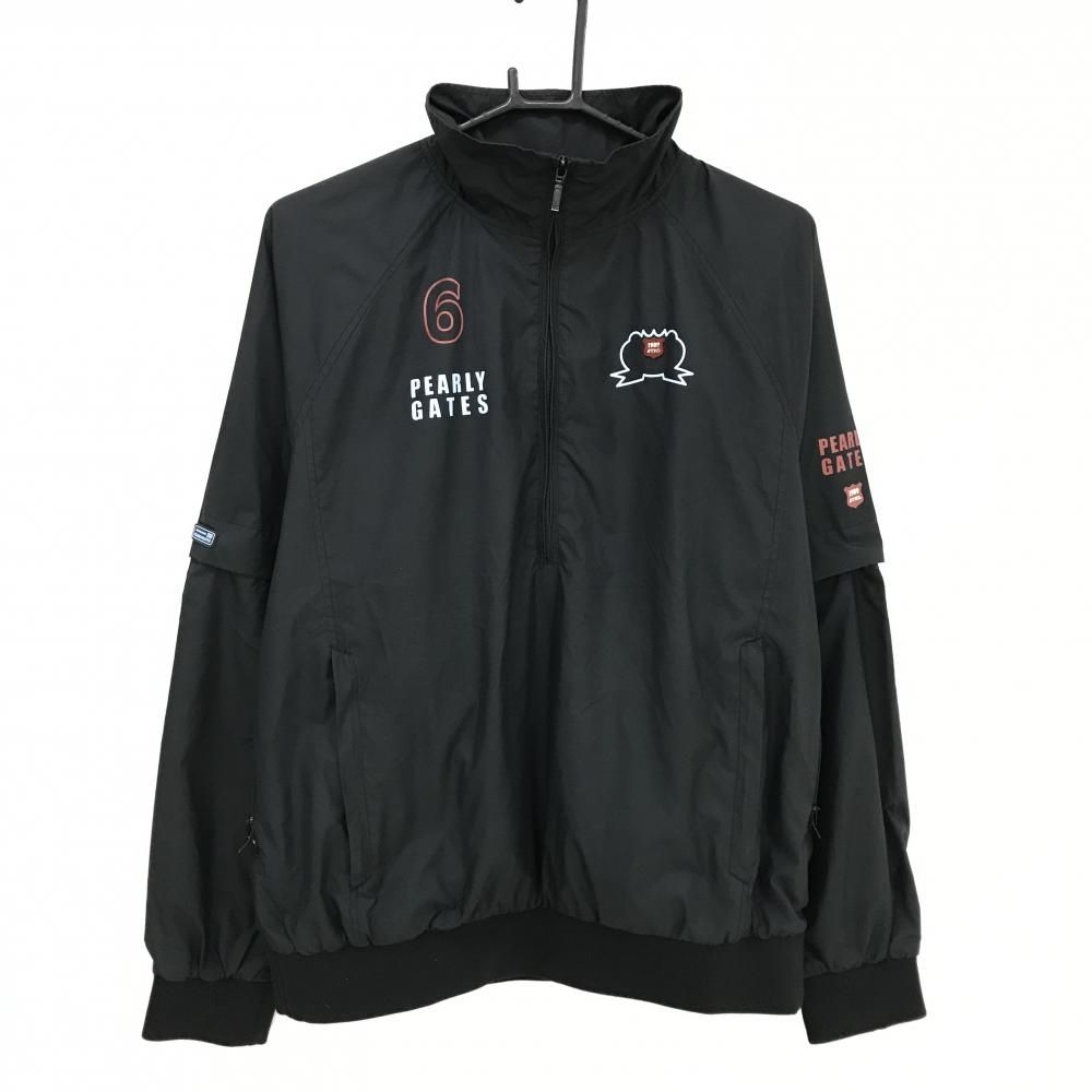 新品 パーリーゲイツ ナイロンジャケット 背面ロゴ ブラック Mサイズ（4） 中古 メンズ パーリーゲイツ PEARLY GATES フルジップアウター 4(M