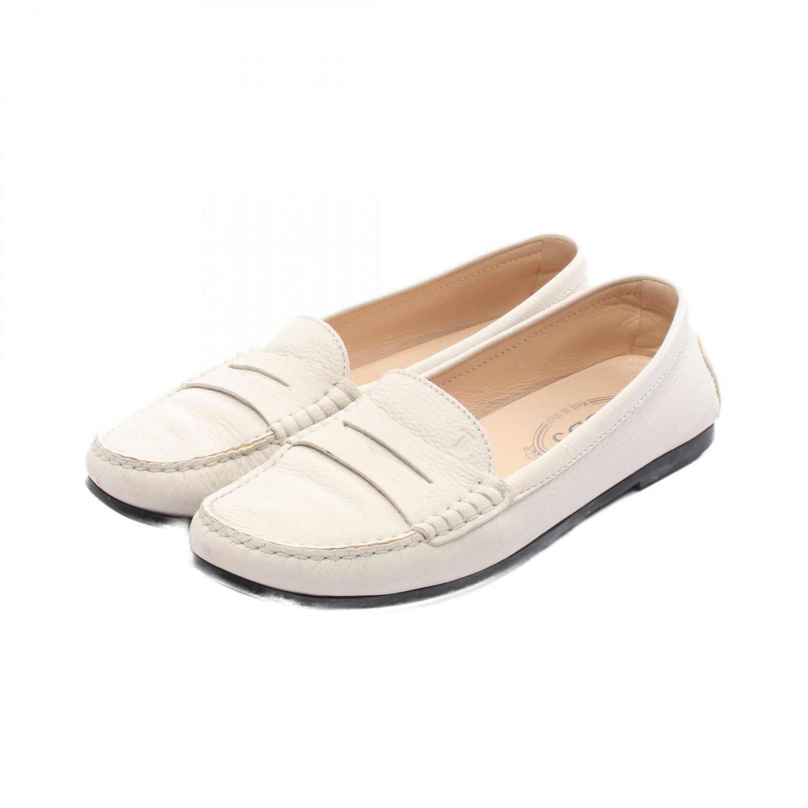 トッズ TOD'S カジュアルシューズ ホワイト レザー ローファ