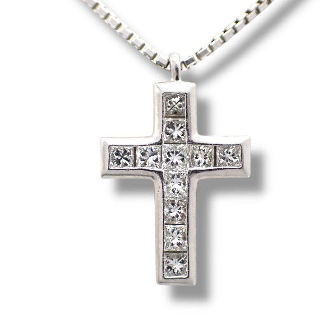 ゆきざき K18チェーン・ダイヤモンドクロスネックレス［値下げ可能です