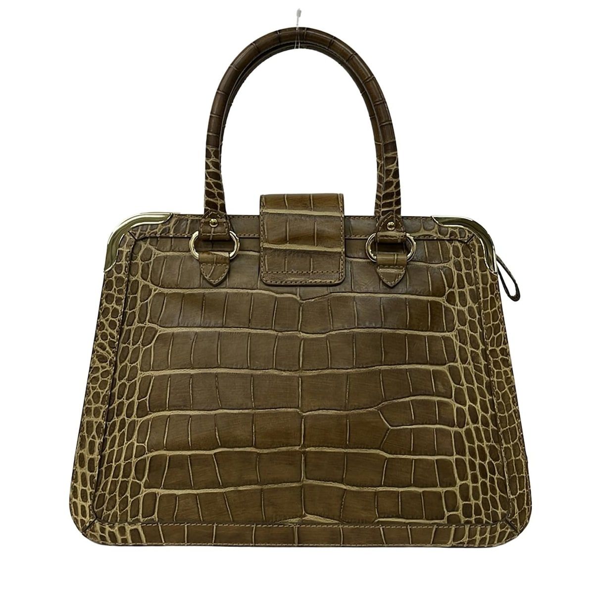 AIGNER(アイグナー) ハンドバッグ美品 - ブラウン 型押し加工 レザー