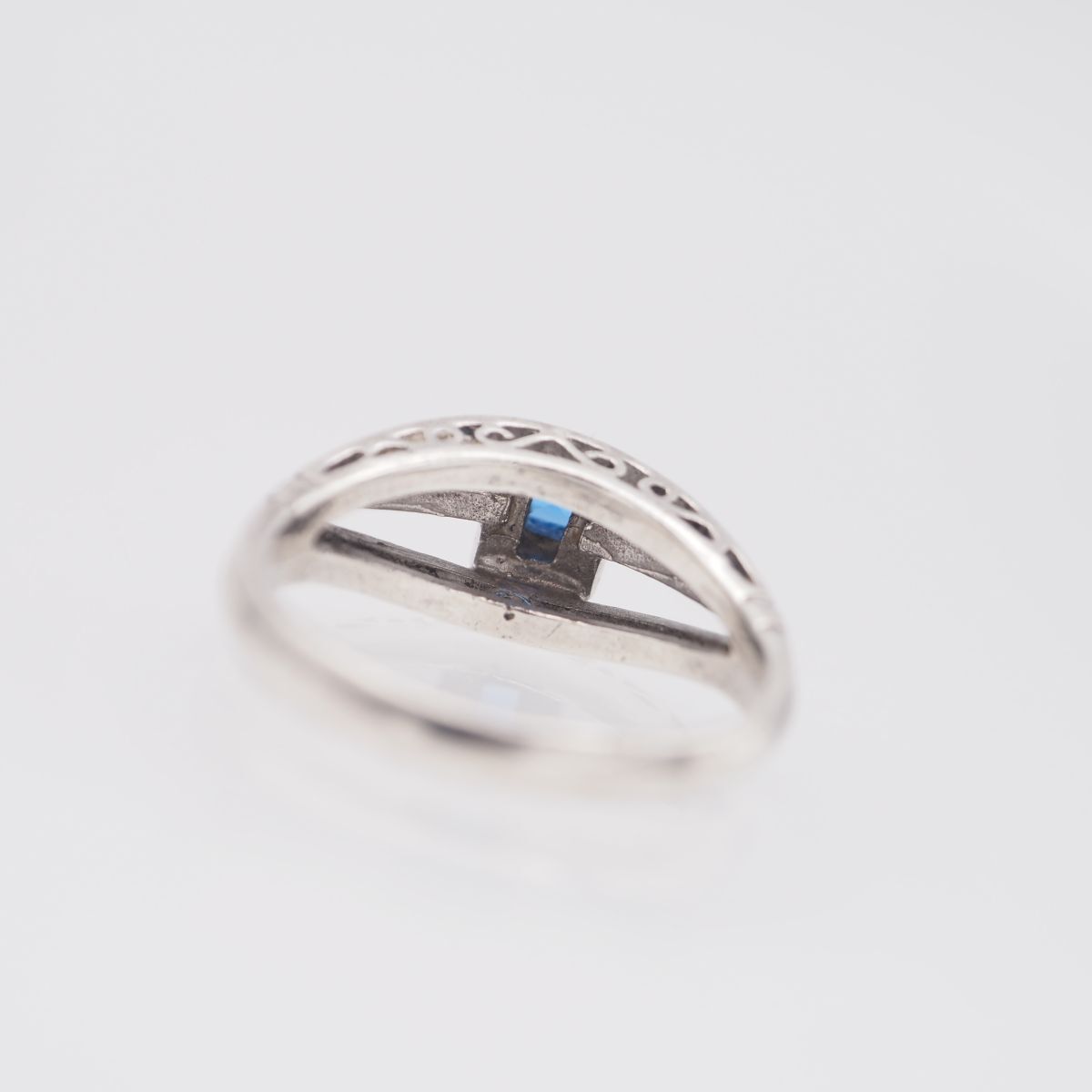 L473 ブルーストーン リング デザイン シルバー 指輪 ヴィンテージ 7号