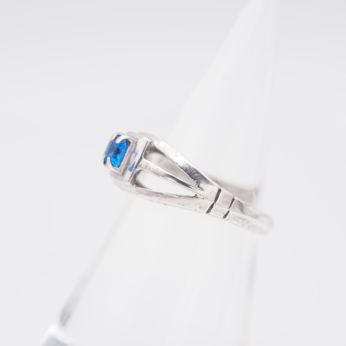 L473 ブルーストーン リング デザイン シルバー 指輪 ヴィンテージ 7号