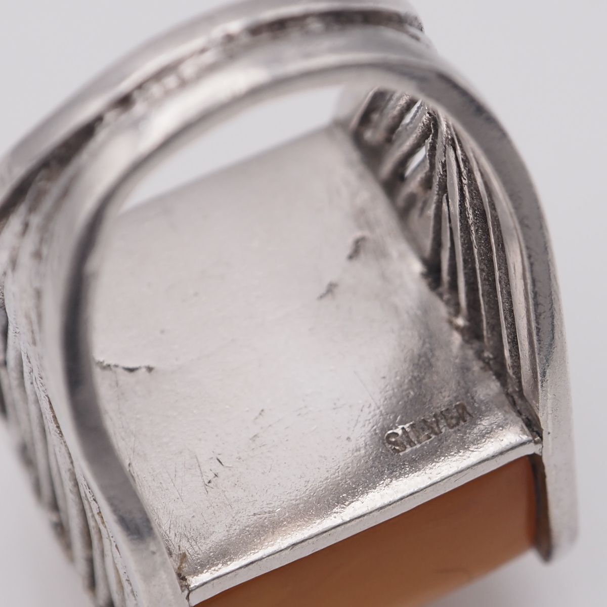 L371 大粒 琥珀 コハク アンバー SILVER刻印 卸売 リング L371 大粒 琥珀 コハク アンバー SILVER刻印 卸売 リング