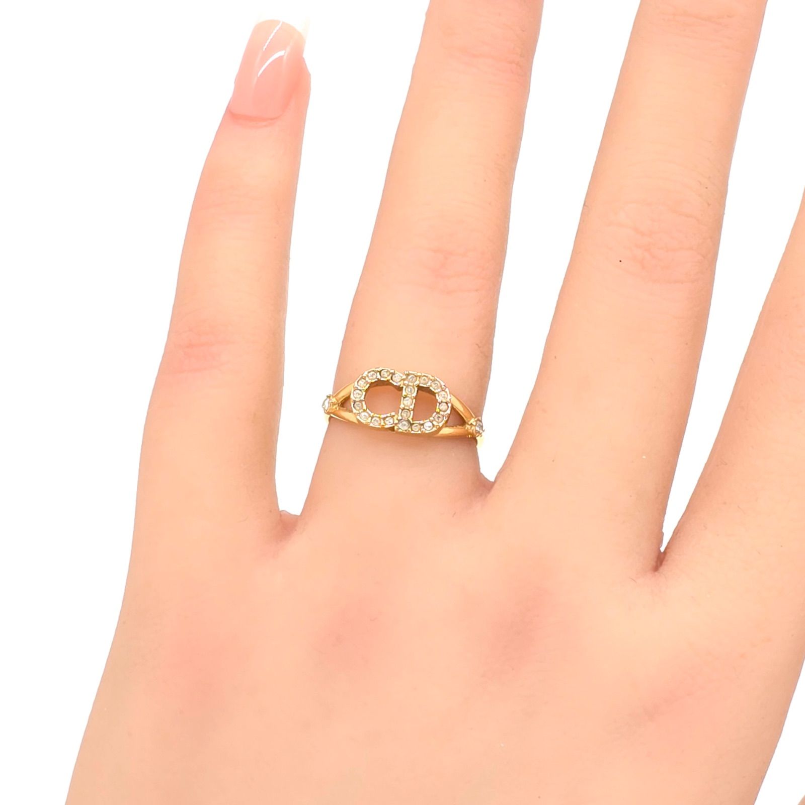 超美品Dior CLAIR D LUNE クレール ディー リュゴールドリングS DIOR ディオール Clair D Lune クレール ディー リュヌ リング S 約9.5