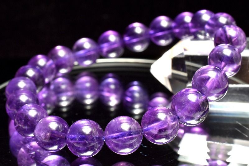 1点物】希少◇ウルグアイ産 アメジスト 9mm ブレスレット