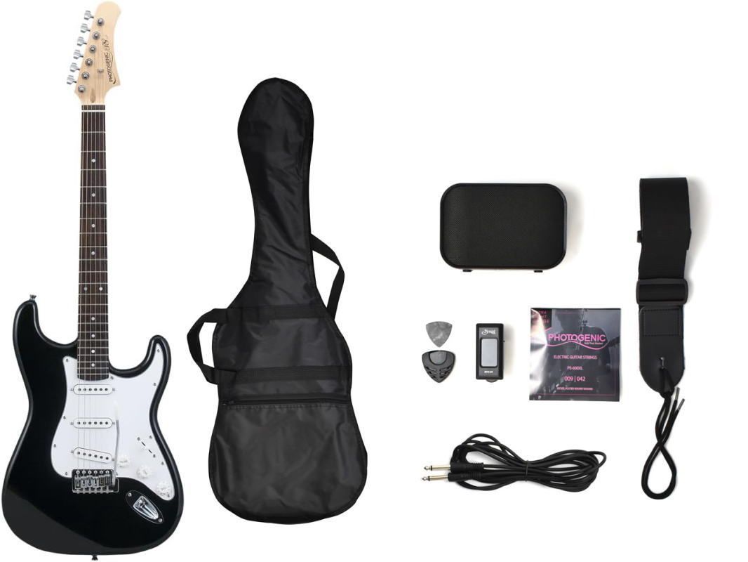 PhotoGenic ストラトキャスター ブラック メイプルネック セット1