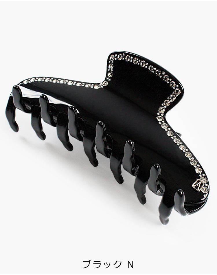 【今季購入】ALEXANDRE DE PARIS ブラック ヘアクリップ　L L クリップ｜ALEXANDRE DE PARIS（アレクサンドル ドゥ パリ）