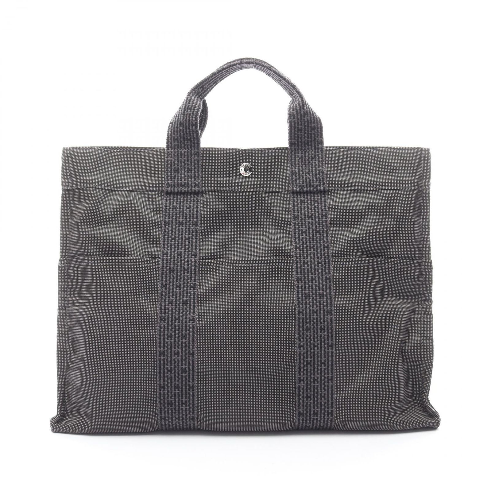 エルメス HERMES トートバッグ エールラインMM グレー キャンバス 