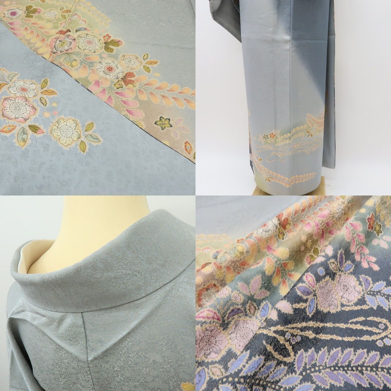 六花-RIKKA- 正絹 徳永憲峰落款 辻が花 銀通し トールサイズ❀夢幻辻ヶ