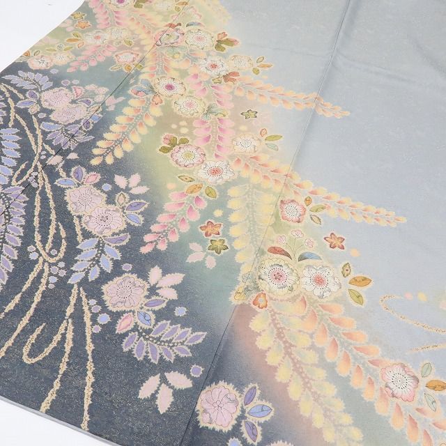 六花-RIKKA- 正絹 徳永憲峰落款 辻が花 銀通し トールサイズ❀夢幻辻ヶ