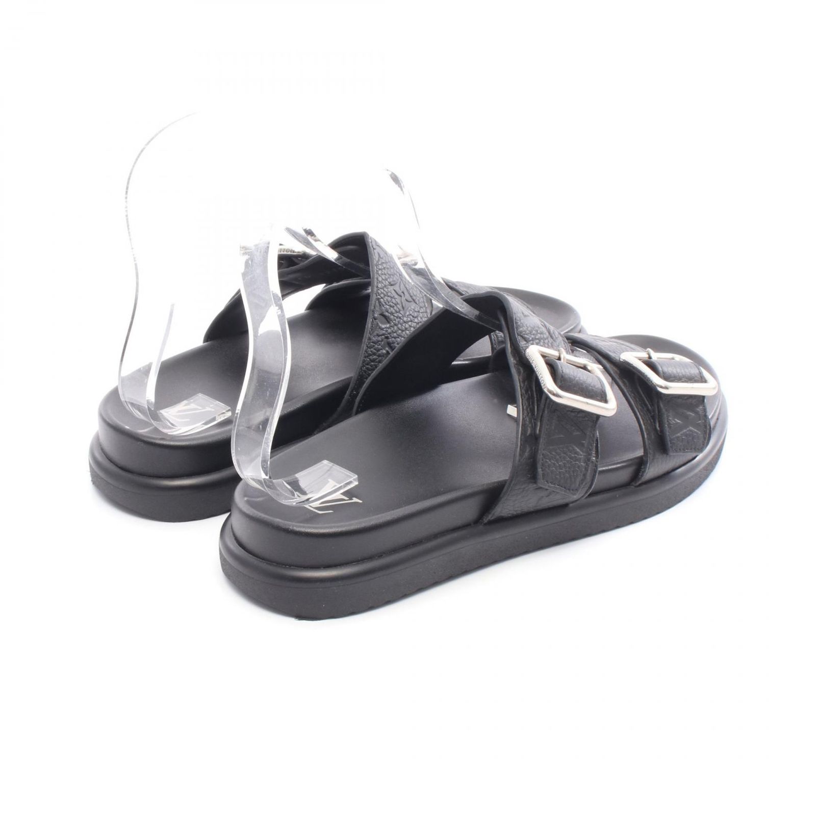 【極美品・箱＆保存袋付き】ルイヴィトン モノグラム エンボス レザー サンダル 極美品・箱＆保存袋付き】ルイヴィトン モノグラム エンボス レザー