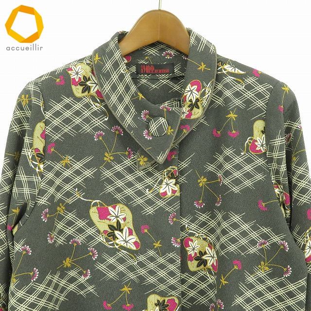 82256　詩仙堂　ちりめん　ブラウス　緑ほか anc 詩仙堂 ヒトシタムラ シャツ・ブラウス 緑系 ちりめん レディース