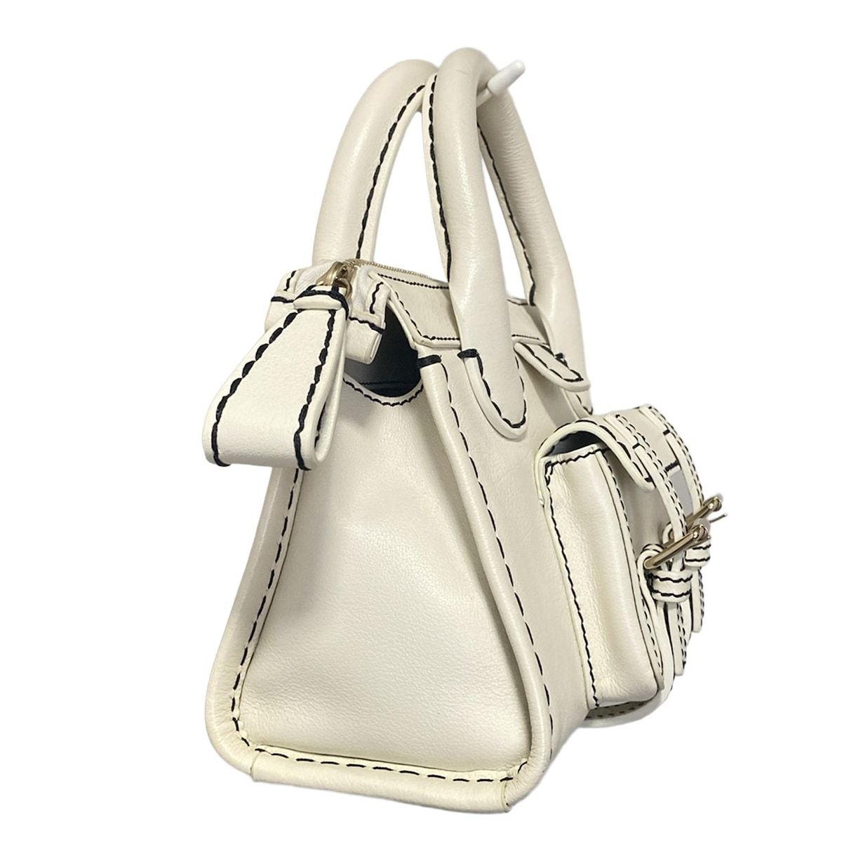 Chloe(クロエ) ハンドバッグ エディス 白 ミニバッグ レザー - メルカリ