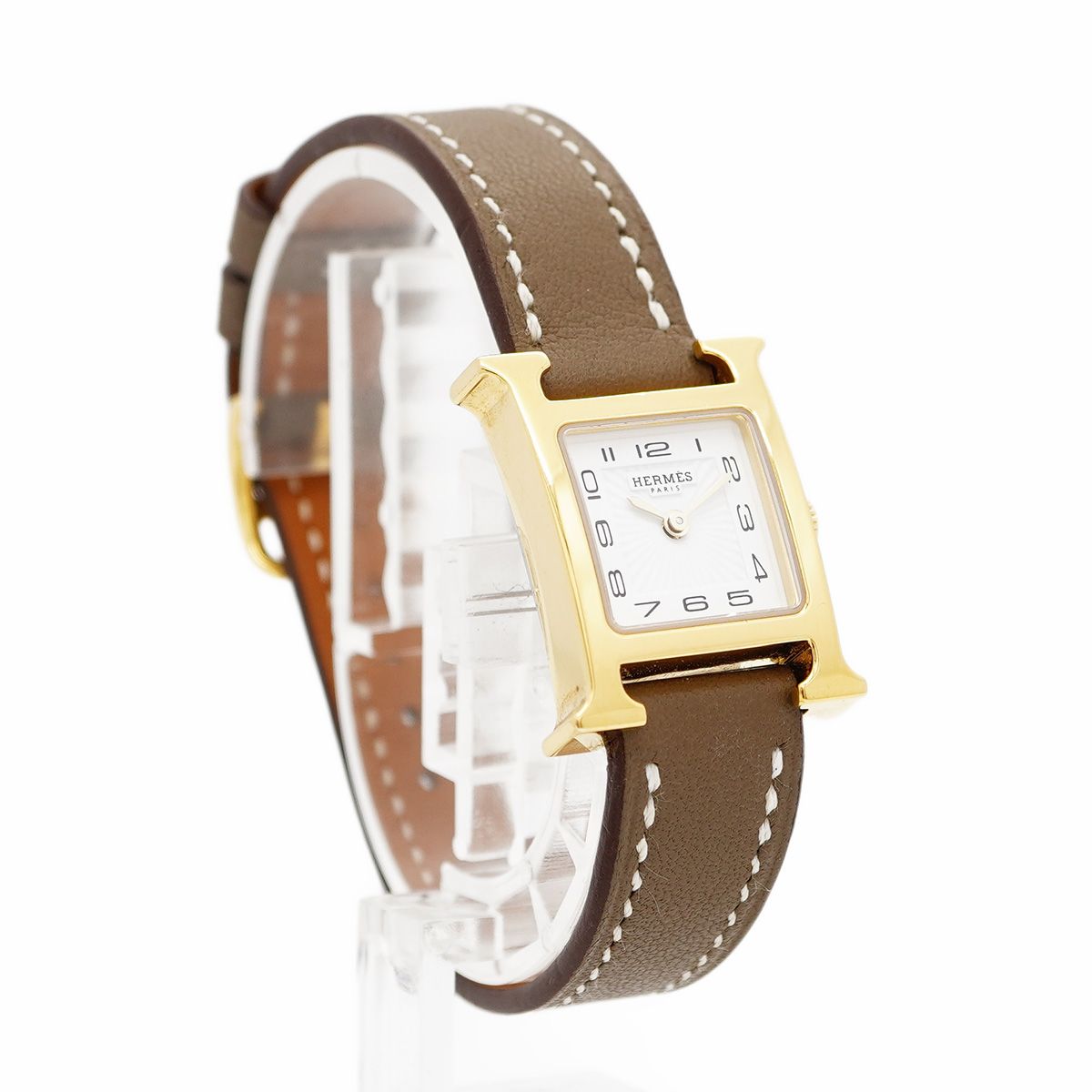 5wwp0219】エルメス Hウォッチ ミニ HH1.101 白文字盤【中古】腕時計