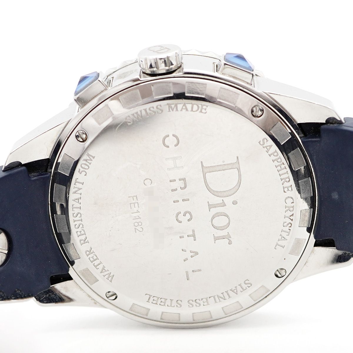 Christian Dior 腕時計 ネイビー Dior Bakira Watch D47-153-5 Gold Plated x Embossed Leather Quartz