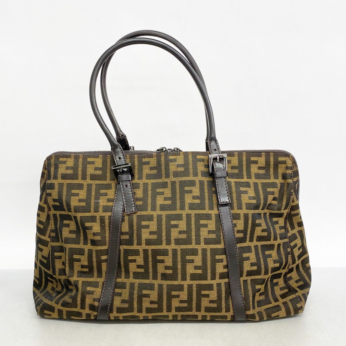 ☆美品☆ FENDI ハンドバッグ ズッカ FF金具 ナイロンキャンバス FENDI フェンディ ハンドバッグ ズッカ ナイロンキャンバス/レザー