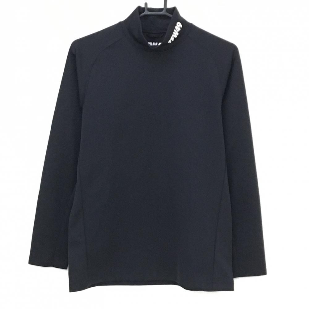 超美品】TFW49 長袖ハイネックシャツ 黒 バックロゴ ストレッチ メンズ