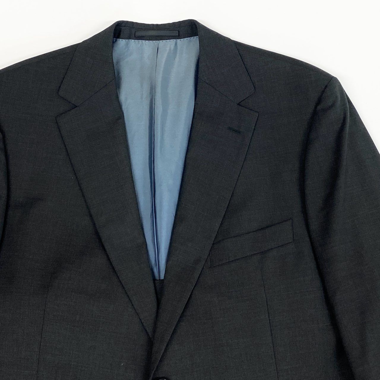 美品 ヒューゴボス セットアップスーツ ダークグレー 56 ウール ストライプ 37L23 HUGO BOSS ヒューゴボス スーツセットアップ テーラード