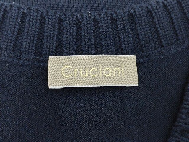 P300 [人気] Cruciani クルチアーニ ニットベスト 52 ネイビー ウール