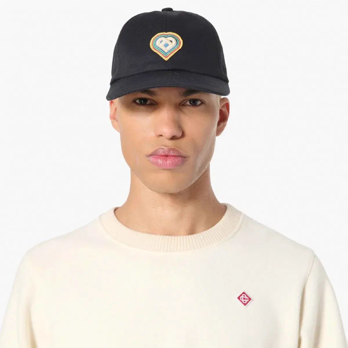 カサブランカ レインボー ハート 刺繍 キャップ ショップ 帽子