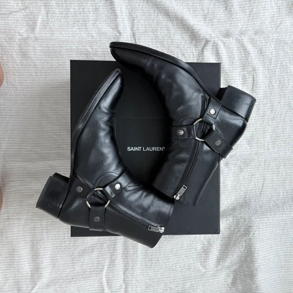 Saint Laurent サンローラン ワイアット 40 ハーネスブーツ (サイズ40