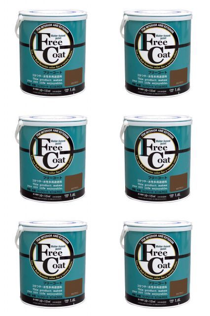 アトムハウスペイント 水性フリーコート 1 6 L モカブラウン 6缶セット