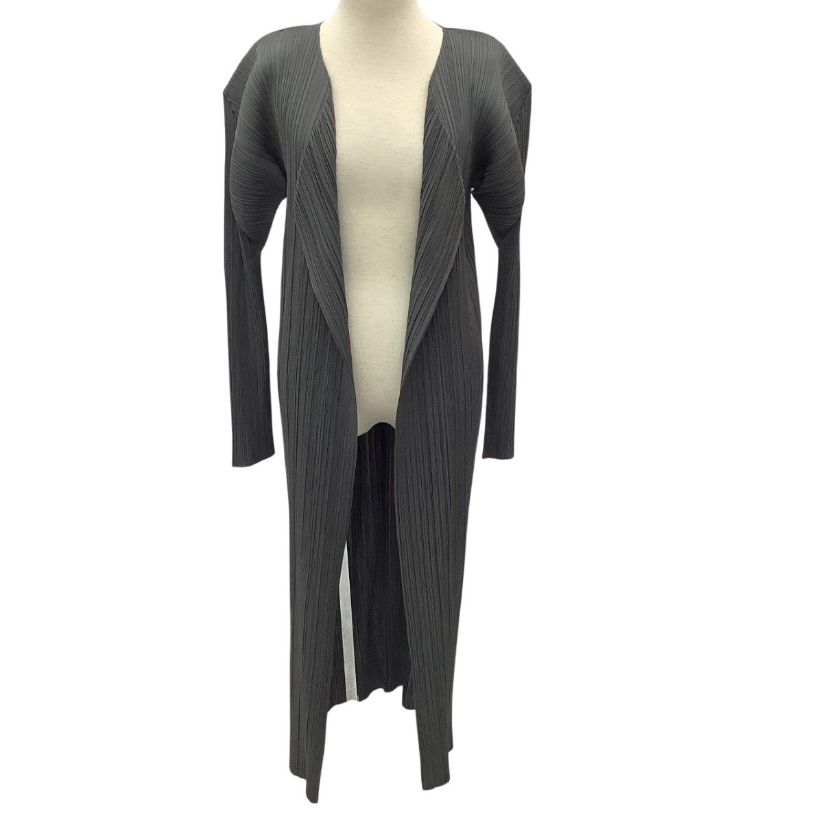 PLEATS PLEASE! ロングカーディガン　サイズ2　イッセイミヤケ イッセイミヤケ PLEATS PLEASE ロングカーディガン 青紫 ポケット