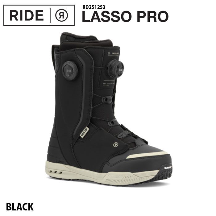 25-26 RIDE ライド スノーボードブーツ LASSO PRO BLACK ラッソプロ メンズ スノボ ダブルボア ダイヤル ブーツ 日本正規品