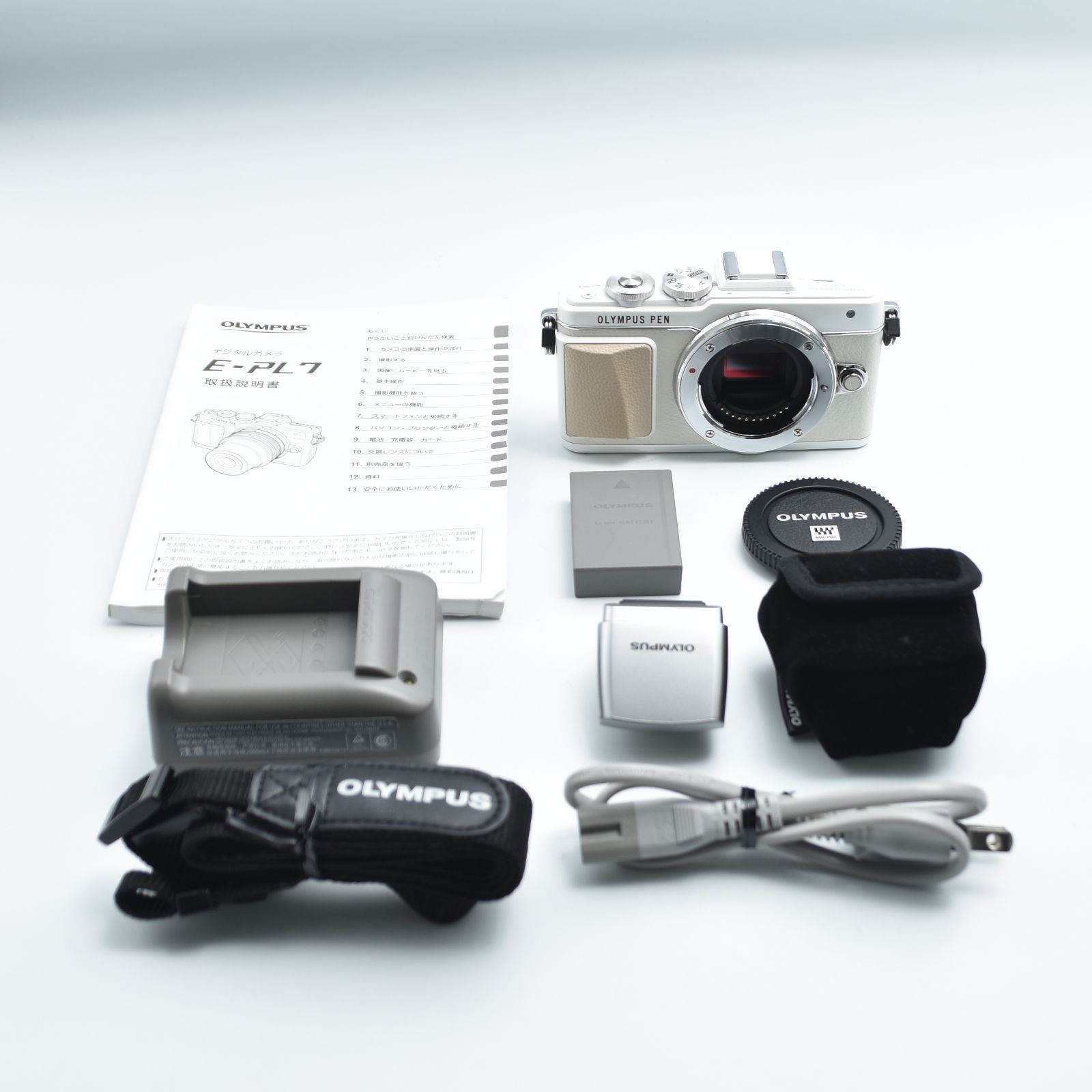 B#10002 T OLYMPUS ミラーレス一眼 PEN E-PL7 ボディ ホワイト PEN E