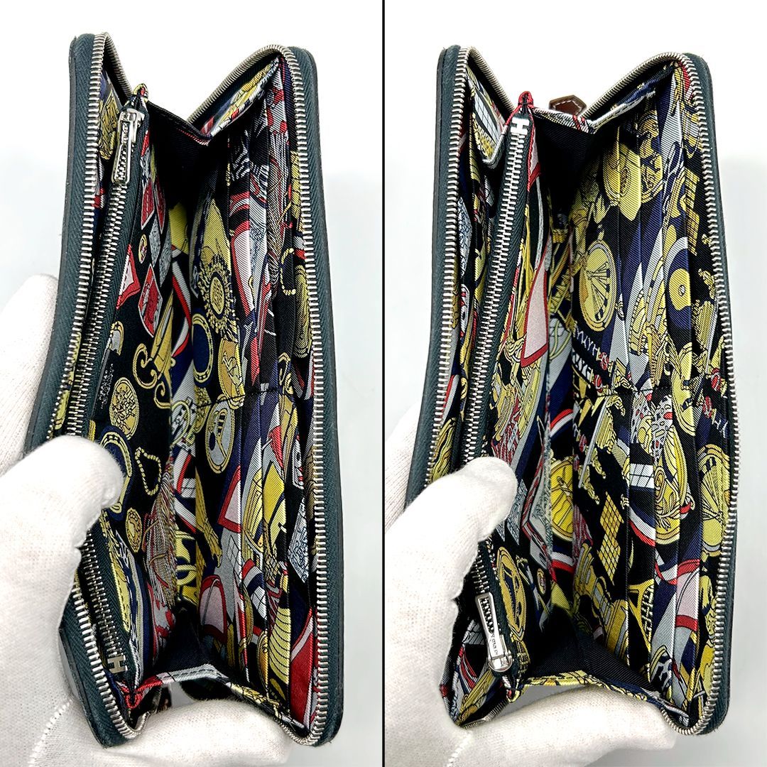 エルメス HERMES アザップシルクインロング シルバー金具 W刻印 長財布
