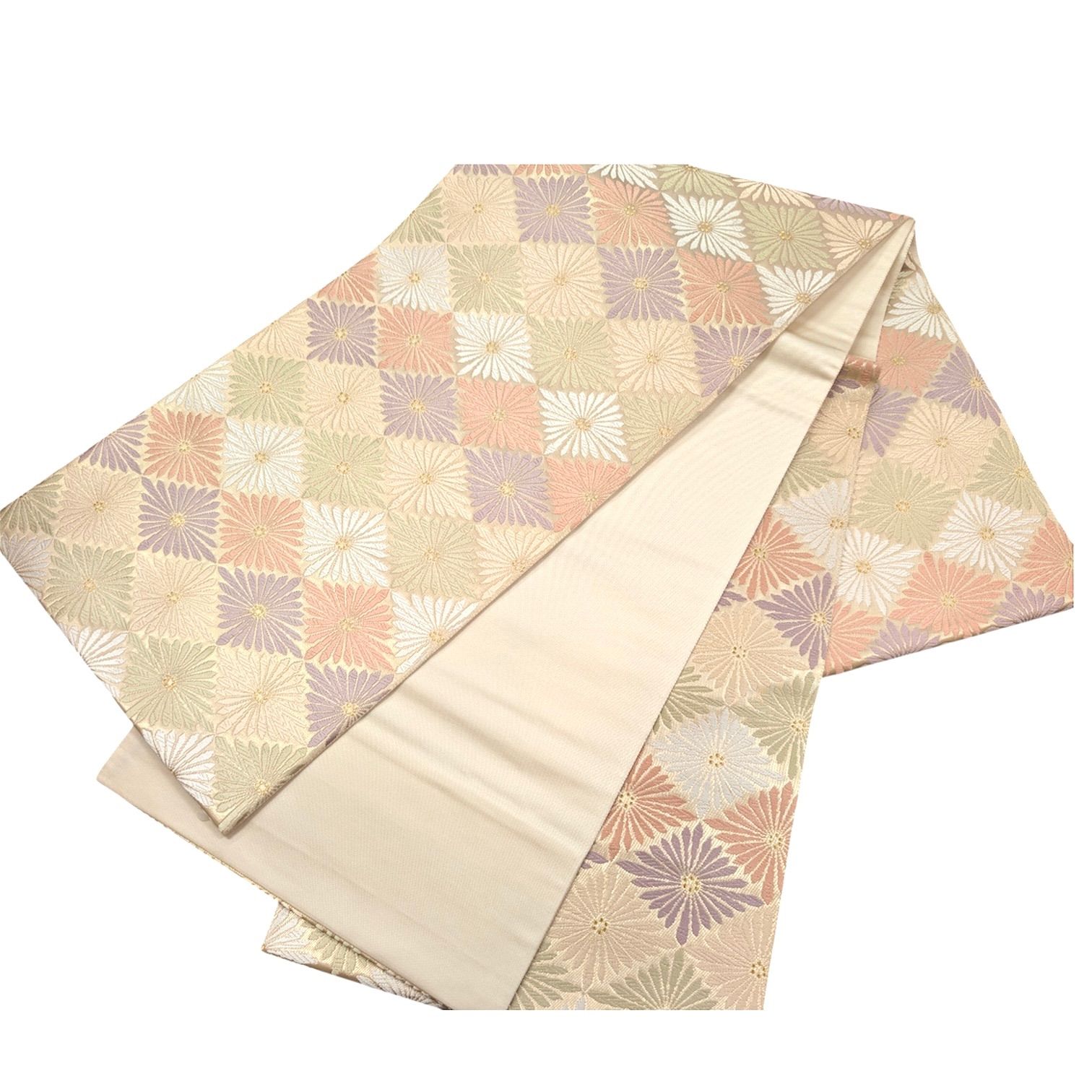 未使用品 美しいキモノ 袋帯 正絹 六通柄 さいち織 本漆箔 鶴 亀 松 未使用品 逸品 上品 美しいキモノ雑誌掲載 菊尽くし 唐織 正絹 袋帯