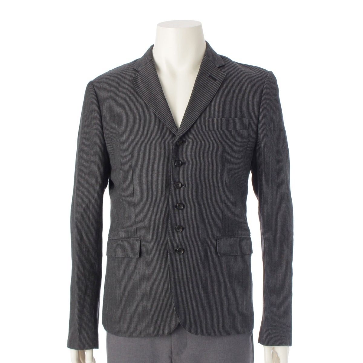 コムデギャルソン AD2009 リネン ウール ストライプ テーラード