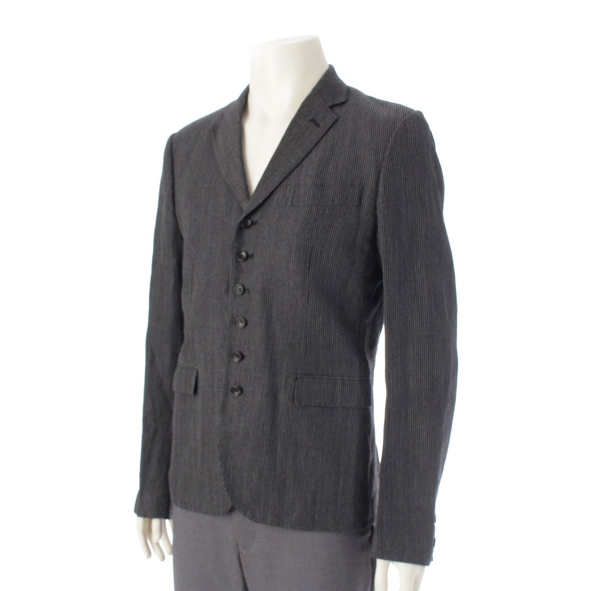 コムデギャルソン AD2009 リネン ウール ストライプ テーラード