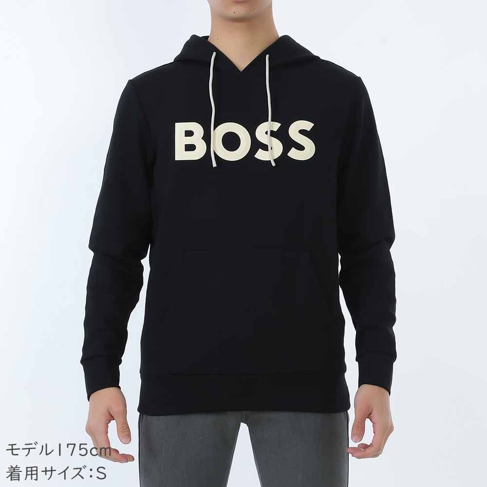 送料無料 ヒューゴボス パーカー 50551457 002 BLACＫ プルオーバー ロゴ Hugo Boss 新品 HUGO BOSS ヒューゴボス 50551457 002 コットンブレンド モールド