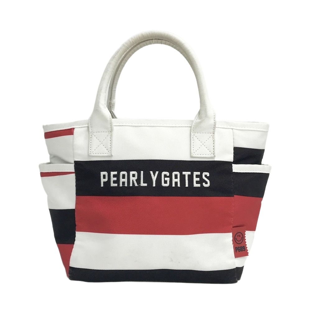 PEARLY GATES パーリーゲイツ カートバッグ ボーダー柄 ホワイト系