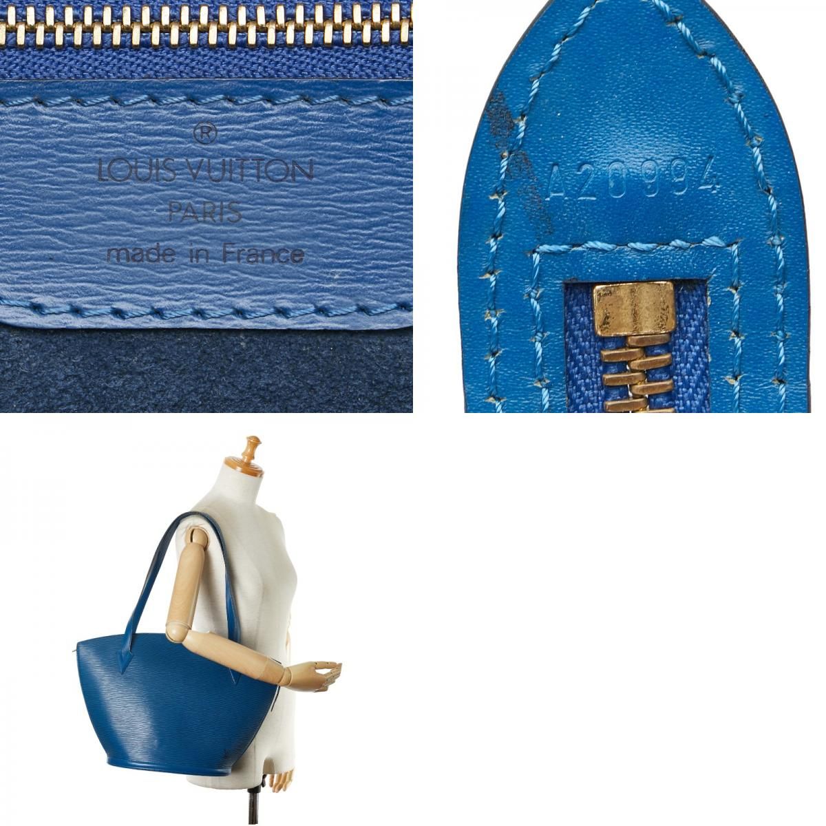 【外観美品】ルイヴィトン　エピ　サックプラ　M52075 トートバッグ　ブルー LOUIS VUITTON（ルイ・ヴィトン） M52075 サックプラ エピ トート