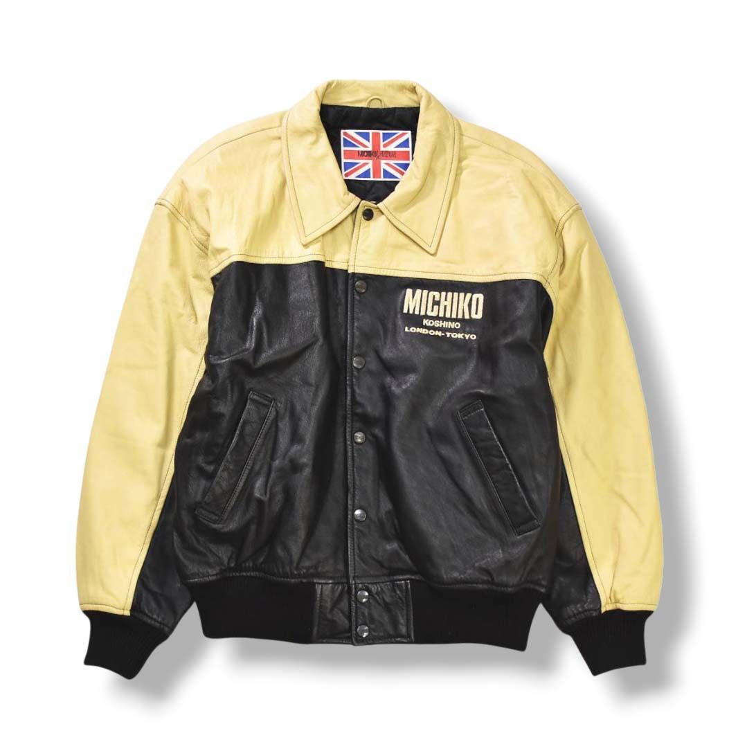 MICHIKO KOSHINO ヴィンテージ レザー ボンバージャケット 90s ヴィンテージ ミチココシノ ロンドン MICHIKO KOSHINO LONDON 牛革