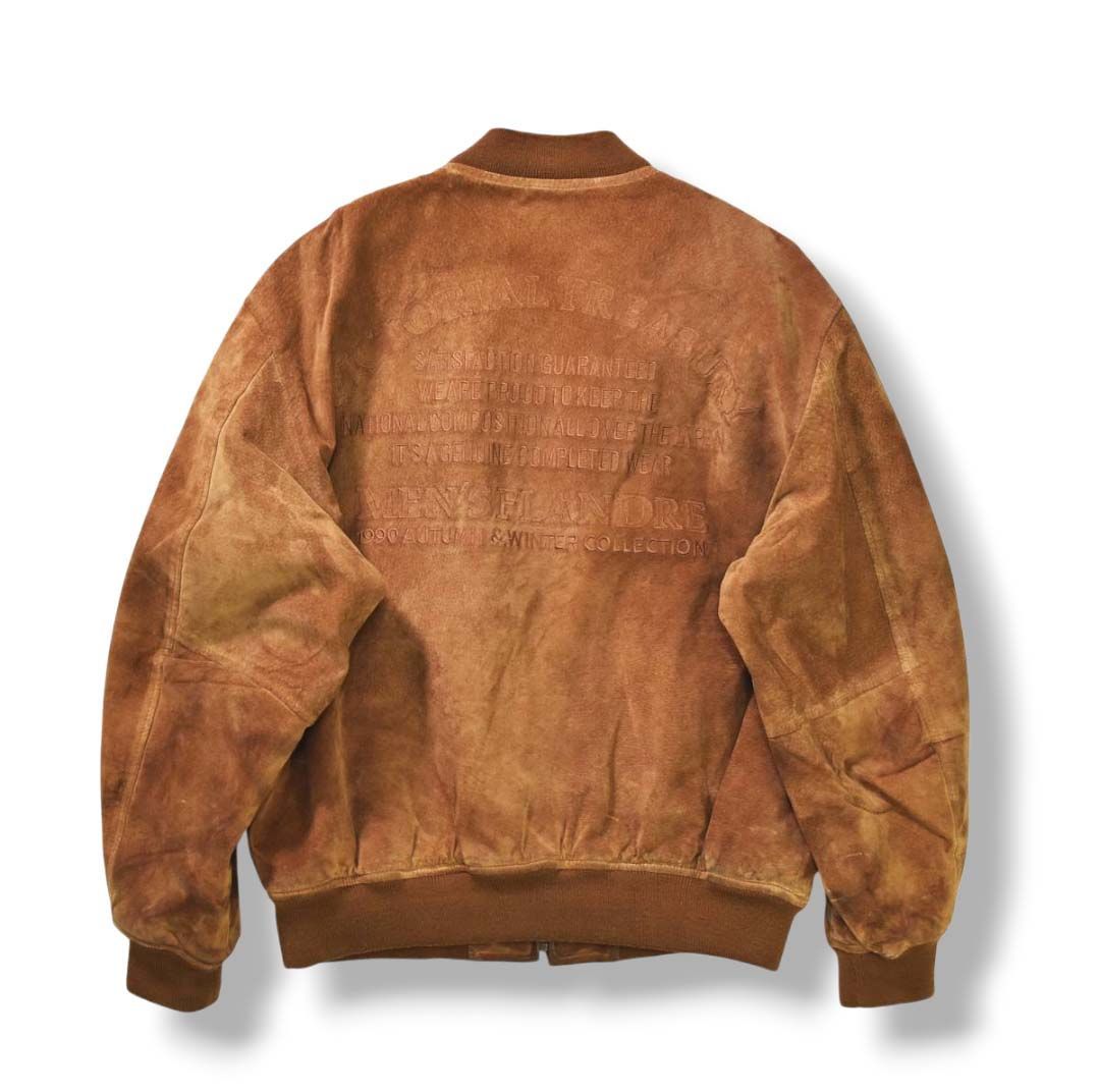 J*D様 90's オールド スエードレザーボンバージャケット 豚革 本革 茶 90's オールド スエードレザーボンバージャケット 豚革 本革 茶 J*D様 90's