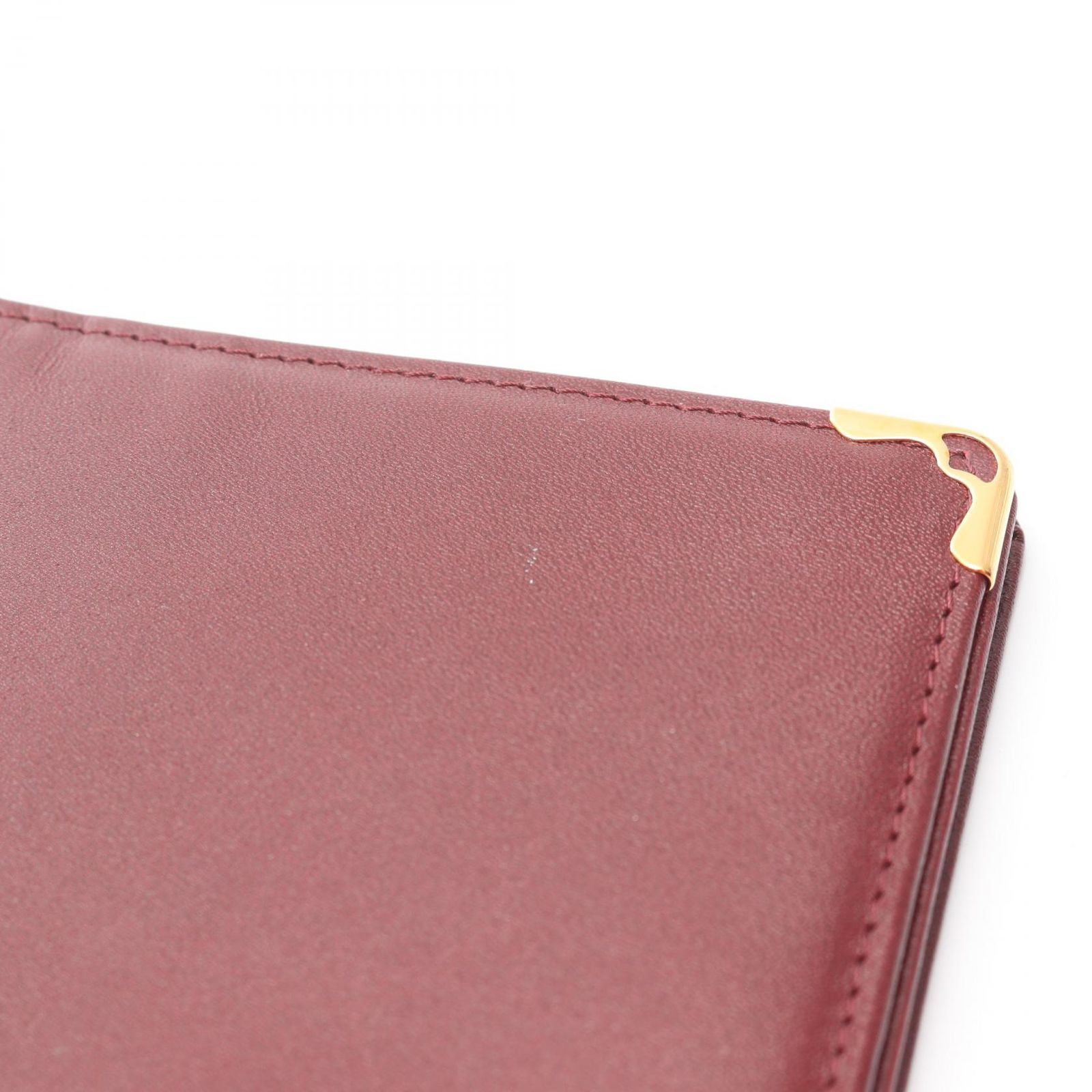 未使用✨カルティエ マストライン レザー　二つ折り財布 ボルドー マストライン 二つ折り長財布 札入れ レザー ボルドー カルティエ – RECLO