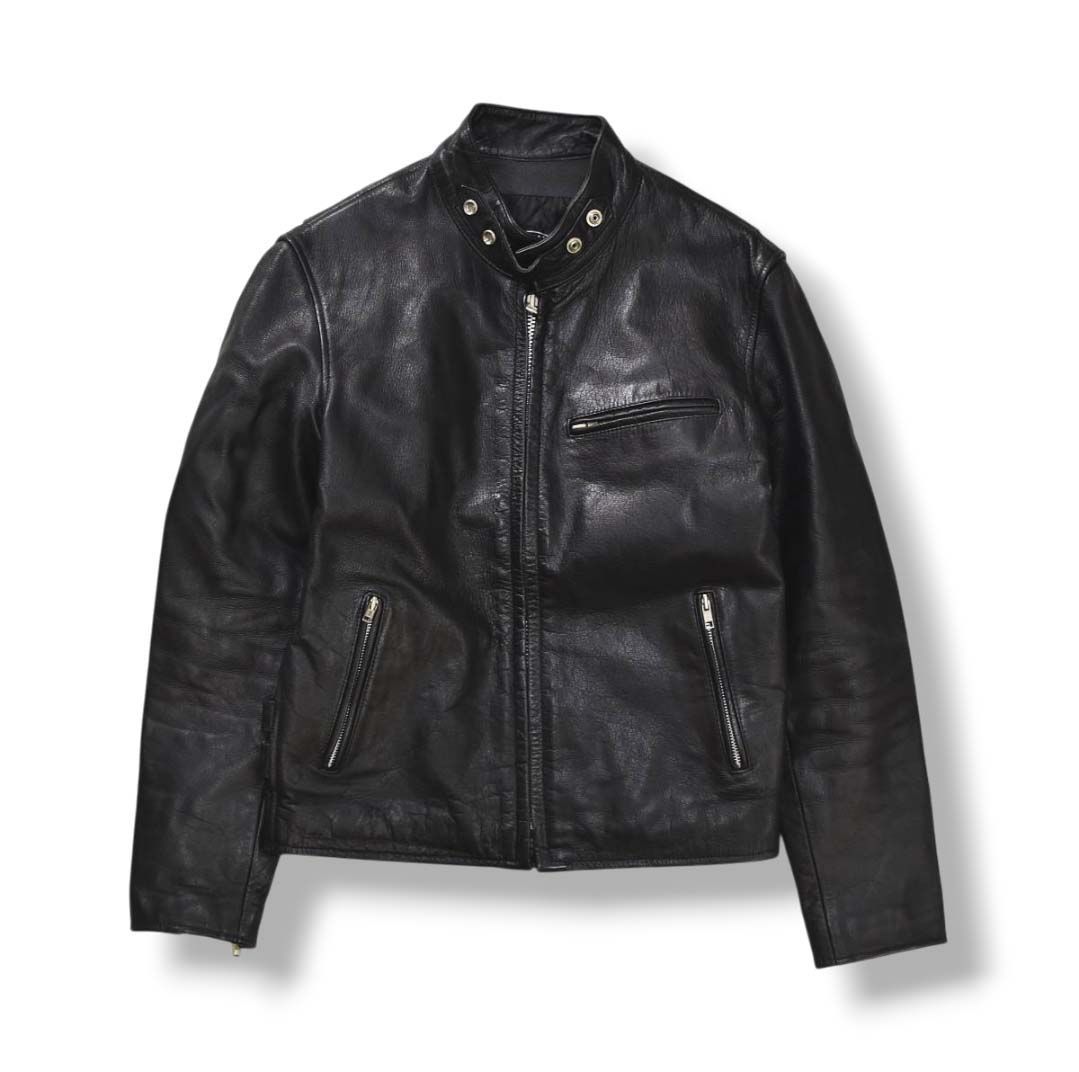 極美品/XL ホーンワークス　ライダースジャケット　カウレザー　キルティング　黒 本革】 ホーンワークス HORNWORKS シングル ライダース カウハイド